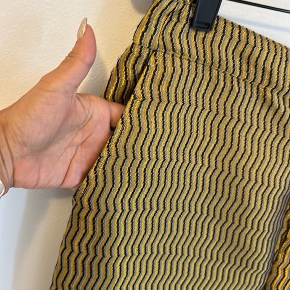 Anthropologie Maeve Melyssa Gold Jacquard Trousers - Picture 7 of 10